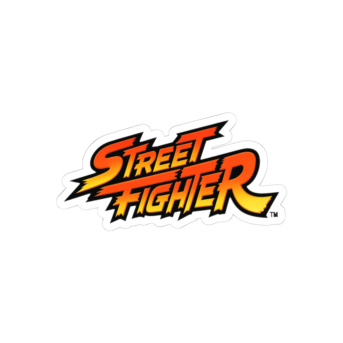 Classic Street Fighter Logo Round Sticker | Bold Gaming Vinyl Decal