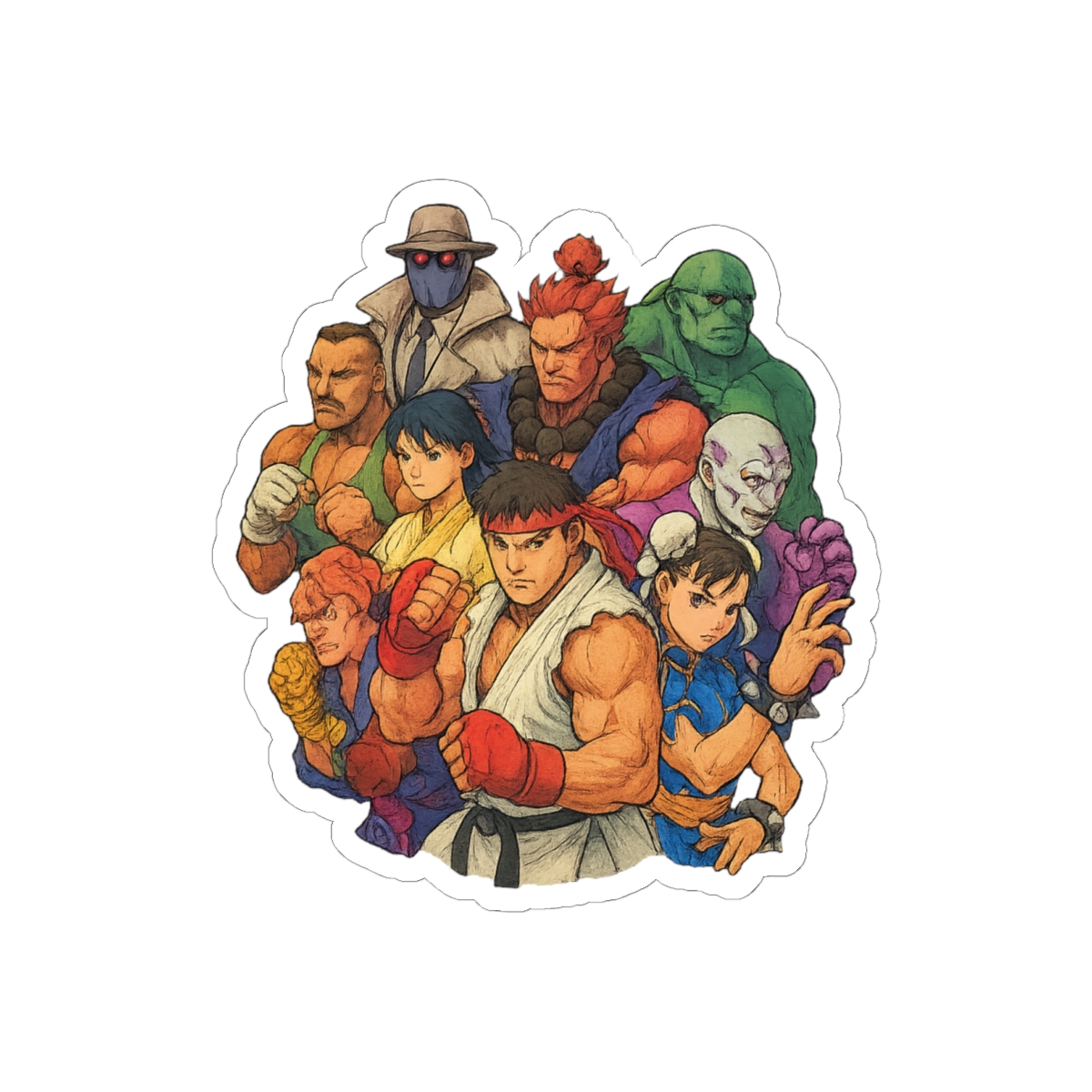 Street Fighter 3 Third Strike Cast Sticker | Bold Retro Gaming Vinyl Decal