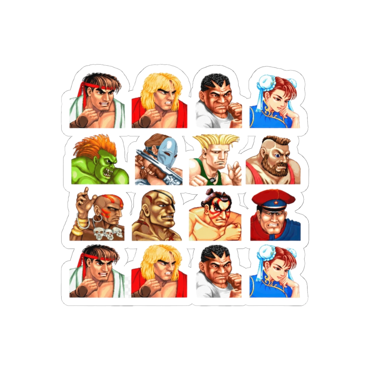 Street Fighter 2 Champion Edition Roster Bold Sticker | Retro Gaming Vinyl Decal