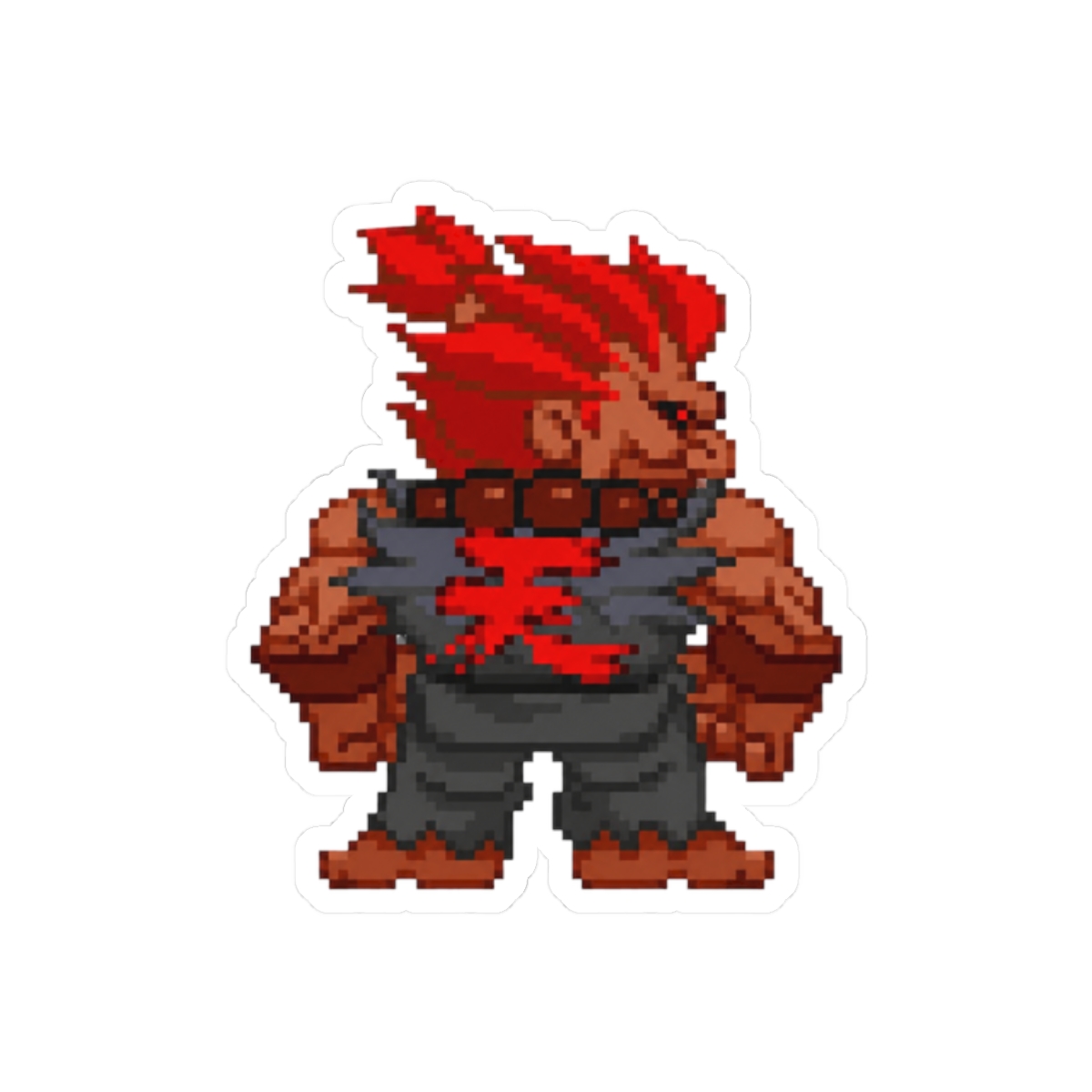 Akuma Gouki Pocket Fighter Chibi Sticker | Cute Street Fighter Vinyl Decal - alternate angle 3, merchandise