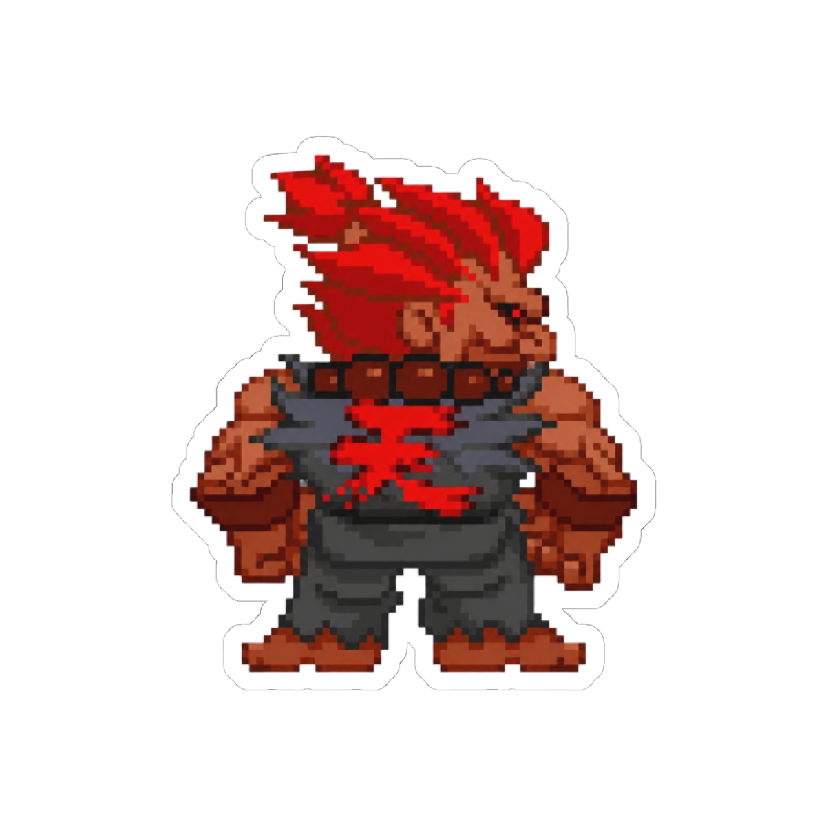 Akuma Gouki Pocket Fighter Chibi Sticker | Cute Street Fighter Vinyl Decal