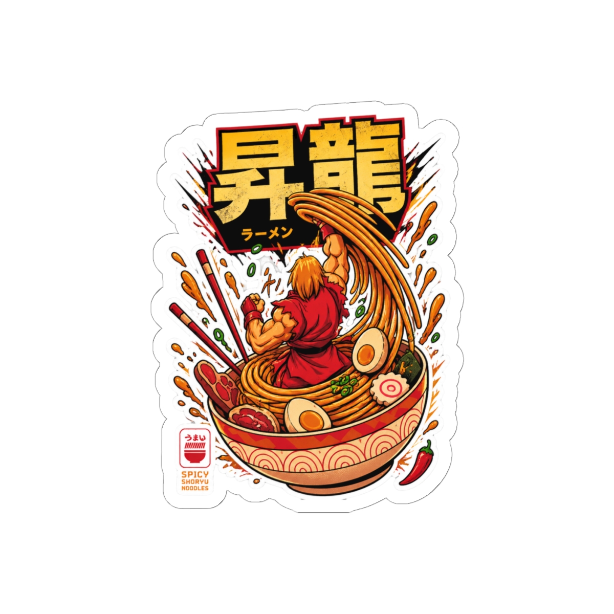 Spicy Shoryu Noodles Bold Sticker | Ramen Lover Vinyl Decal