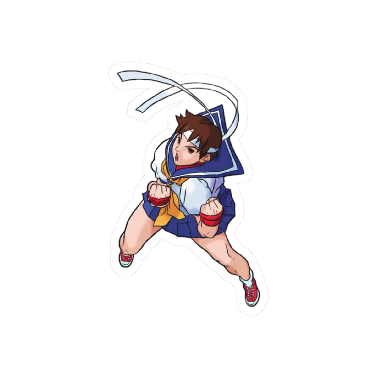 Sakura Kasugano Street Fighter Sticker | Cute Tomboy Vinyl Decal - alternate angle 3, merchandise