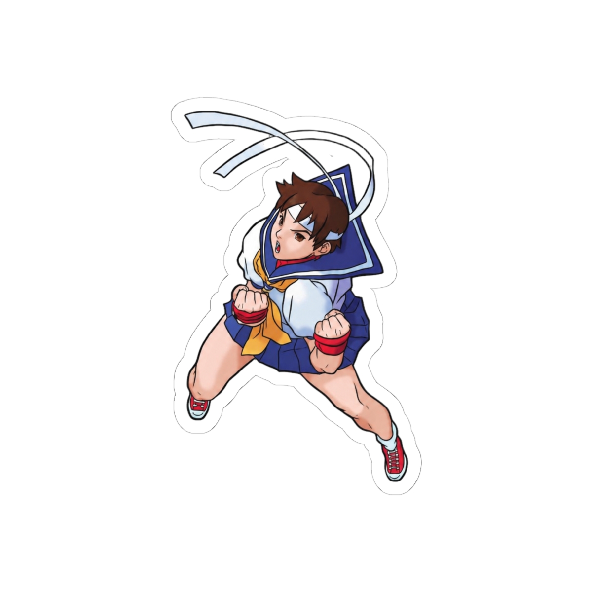 Sakura Kasugano Street Fighter Sticker | Cute Tomboy Vinyl Decal