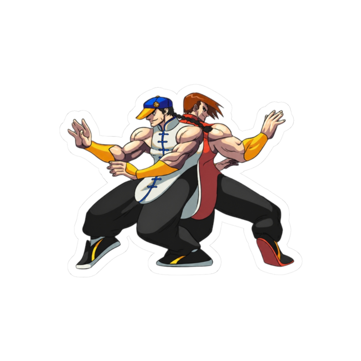 Yun and Yang Street Fighter Funny Sticker | Playful Vinyl Decal - alternate angle 3, merchandise