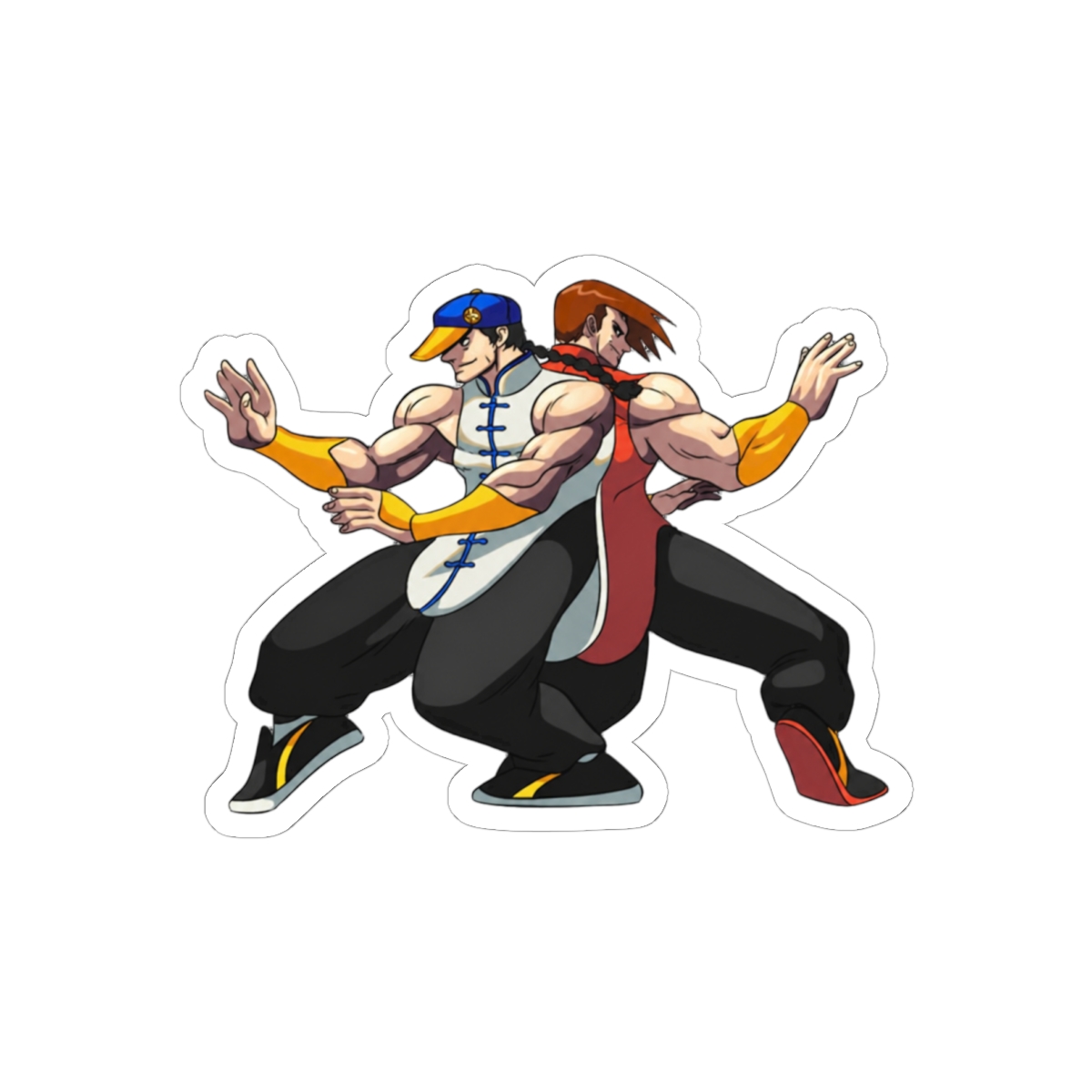 Yun and Yang Street Fighter Funny Sticker | Playful Vinyl Decal - alternate angle 2, merchandise