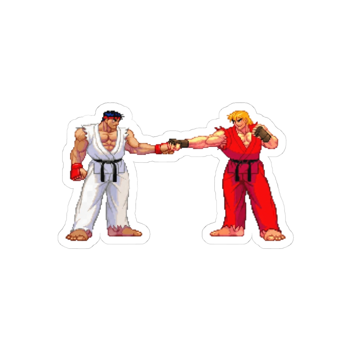 Street Fighter 3rd Strike Ryu & Ken Fist Bump Sticker | Bold Gaming Decal