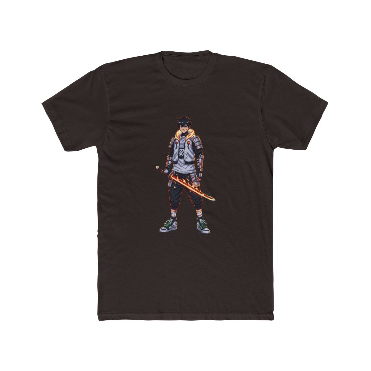 Flamebound Samurai Knight T Shirt - Fiery Anime Fantasy Warrior - alternate angle 5, merchandise