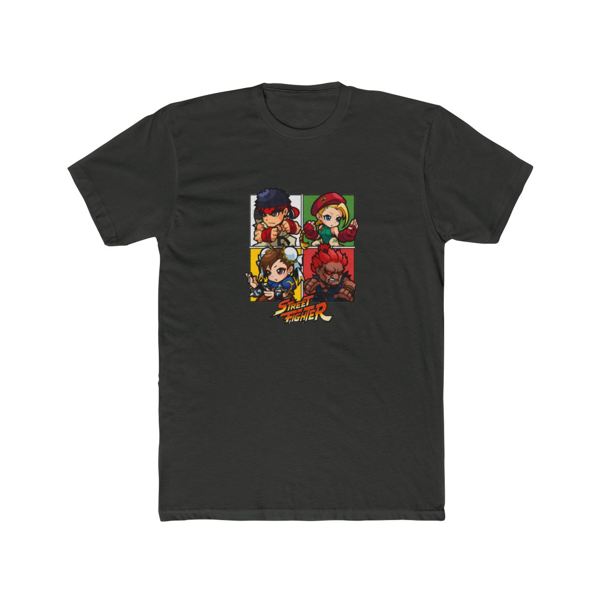 Street Fighter Capcom Video Game Merch 4 Chibi Squares T Shirt - alternate angle 3, merchandise